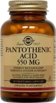 Pantothenic Acid 550 mg Vegetable Capsules