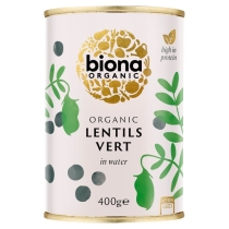 Biona Organic Canned Lentils Vert in Water 400g