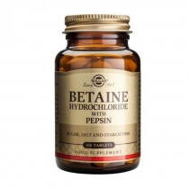 Solgar Betaine Hydrochloride Acid with Pepsin 100 Tablets