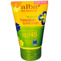 Alba Botanica Hawaiian Sunscreen SPF 45 - Revitalizing Green Tea (113g)