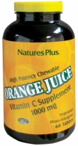 Natures Plus Orange Juice Vitamin C 1000MG (60 Tablets Vegetarian)
