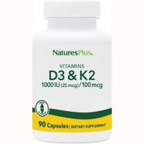 Natures Plus Vitamins D3 & K2 90 Supplement Tablets