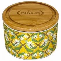 Pukka Ceramic and Bamboo Filled Tea Caddy – Turmeric Gold