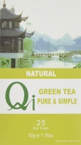 Qi Natural Green Tea Pure & Simple 25 Bags