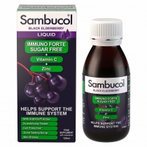 Sambucol Black Elderberry Sugar Free with Vitamin C & Zinc Liquid 120ml