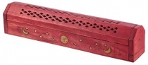 Wooden Incense Ash Box With Flip Lid Assorted Colours.
