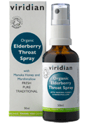 100% Organic Elderberry Throat Spray - fresh extracts with manuka
