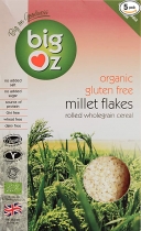 Big Oz Organic Gluten Free Millet Flakes Rolled Wholegrain Cereal 500g