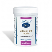 BioCare Vitamin D3 1000iu 60 Vegetable Capsules
