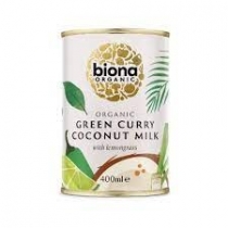 Biona Organic Green Curry Coconut Milk with Lemongrass 400ml