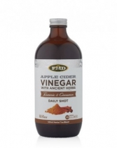 FMD Apple Cider Vinegar with Ancient Herbs Turmeric & Cinnamon Flavour with The MOTHER 4 x 25ml shots