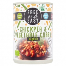 Free & Easy Organic Chickpea & Vegetable Curry Ready Meal 400g