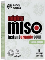 King Soba Mighty Miso Instant Organic Soup with Tofu & Ginger 6 Servings