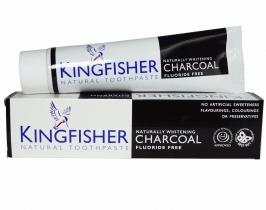 Kingfisher Natural Toothpaste Naturally Whitening Charcoal Fluoride Free 100ml