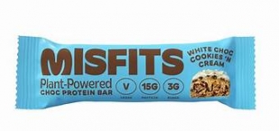 Misfits Plant Powered White Choc Cookies 'n Cream Protein Bar