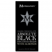 Montezuma's Dark Chocolate Absolute Black 100% Cocoa Solids with Almonds 100g