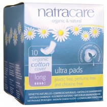 Natracare Ultra Pads 10 Organic Cotton Cover Pads Long
