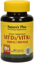 Nature's Plus Vitamin D3 1000IU / Vitamin K2 100mcg 90 Caps