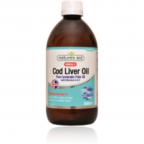 Natures Aid Cod Liver Oil Pure Icelandic Fish Oil Vitamin A & D 500ml