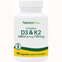 Natures Plus Vitamins D3 & K2 90 Supplement Tablets