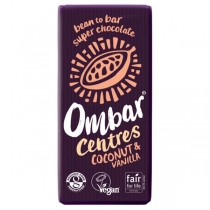 Ombar centres Coconut & Vanilla Vegan Bar 70g