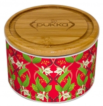 Pukka Ceramic and Bamboo Filled Tea Caddy - Red 