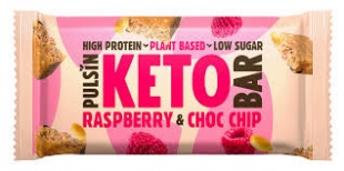 Pulsin Plant Based Keto Bar Raspberry & Choc Chip 50g