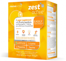 Revive Active Zest 30 Sachets, supports the brain, immune system, muscle and energy.