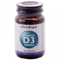 Viridian Vitamin D3 1000iu 30 Capsules