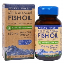 Wiley's Finest Wild Alaskan Fish Oil Easy Swallow Minis 60 Capsules