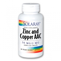 Solaray Zinc and Copper AAC 50mg/2mg 60 Capsules