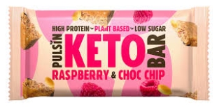 Pulsin Plant Based Keto Bar Raspberry & Choc Chip 50g