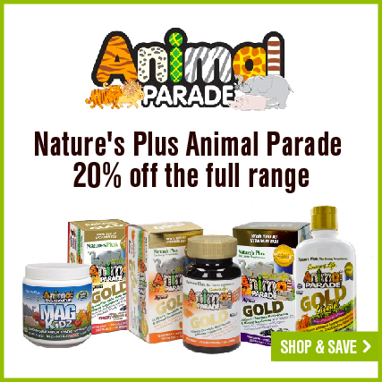 Natures Plus Animal Parade 20% off the range this month!
