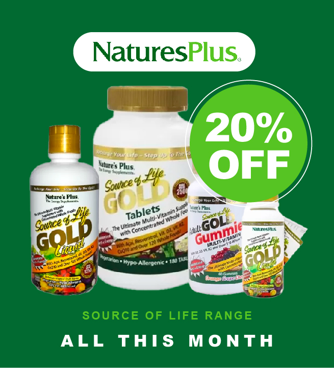 natures plus source of life Gold save 20% this month