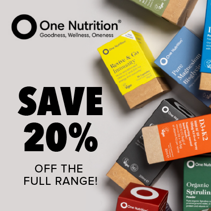 One Nutrition Save 20% on the entire range all this month!