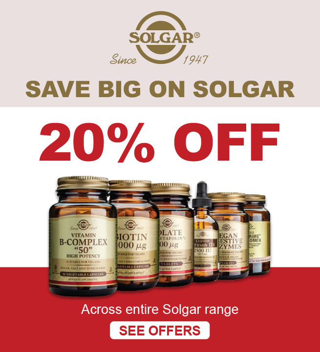 Solgar Special offer 20% off the full range!
